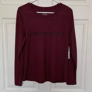 BCBGMAXAZRIA Maroon Pajama Top Women’s Large Long Sleeve Lightweight Knit NWT